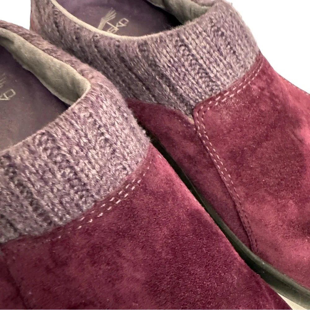 DANSKO BURGUNDY EMILY SUEDE CLOGS MULE SZ 38/8 - Picture 4 of 12
